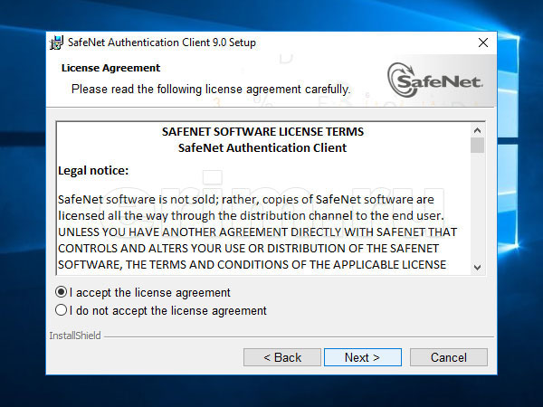 Установка SAC для eToken в Windows 10, шаг 3