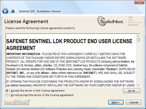 Установка комплекта разработчика Sentinel HASP LDK, шаг 2